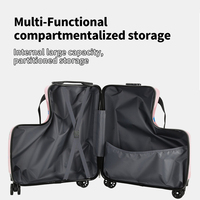 Valise à roulettes pour enfants, durable, 20 pouces, avec roues pivotantes, serrure à combinaison, portable, facile à transporter, motif de dessin animé mignon