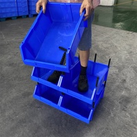 Bac de rangement rectangulaire robuste, boîtes de rangement empilables en plastique, bacs