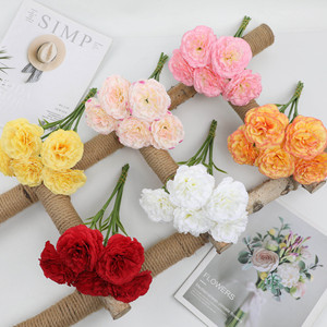 Fleurs artificielles en soie, œillets à tige unique, best-sellers, fausses fleurs décoratives pour cadeaux de festivals occidentaux, vente en gros - Product Image 1