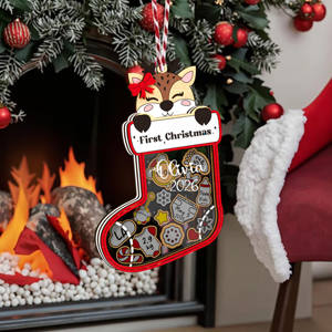 Personnaliser 2026 bébé premier ornement de Noël nom date de naissance poids hauteur lieu de naissance mémoire cadeau nouveau-né pépinière décoration - Product Image 3