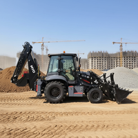MYO JCB 3CX Tondeuse-pelleteuse avec lame de coupe de pierre et mini-tracteur pelleteuse-chargeuse à béton