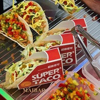 Boîtes en papier kraft jetables personnalisées avec logo pour la restauration, emballage alimentaire à emporter, support pour boîte à tacos à emporter
