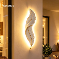 Lámpara de Pared Moderna con Diseño de Pluma, 3CCT, Regulación Continua, Luz LED para Sala de Estar, Aplique de Pared Decorativo de Lujo