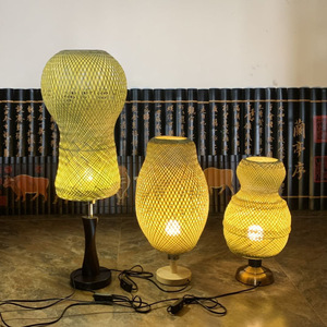 Bamboo Table Lamp E27 Led Light Source Switch Control Chinese Style <b>Decorative</b> <b>Lighting</b> For Home Bedroom Study Room - Product Image 1