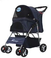 Poussette pliable pour chien 3 en 1, poussette détachable pour animaux de compagnie, poussette légère pour chat avec chariot de voyage amovible