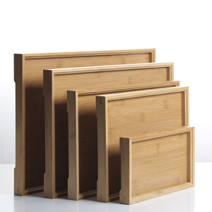 Bandeja de Té de Bambú Rectangular de Madera Natural para Servir Té, Accesorios para Café y Té - Product Image 3