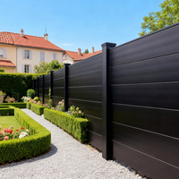 Clôture en aluminium 6063 noire horizontale moderne, sans creuser, panneaux de clôture pour l'intimité du jardin