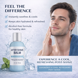 Baume Rafraîchissant Après-Rasage pour Hommes Apaisant les Irritations de Rasoir avec Acide Hyaluronique & Vitamine E Parfum Frais Soin Hydratant pour la Peau - Product Image 5