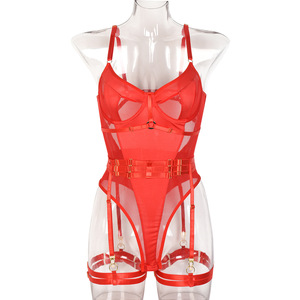 Vente en gros disponible : Bodysuits une pièce sexy noirs transparents pour femmes, lingerie sculptante amincissante avec armatures en acier - Product Image 6