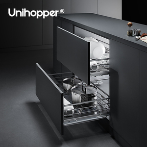 Unihopper Série NANO Organiseur de placard de cuisine multifonctionnel à trois côtés avec tiroirs coulissants à fermeture amortie - Product Image 5