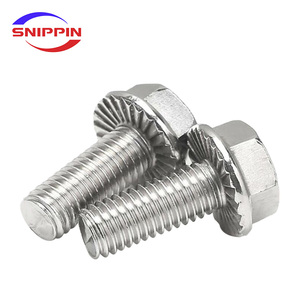 A2-70 304 스테인레스 스틸 육각 와셔 헤드 볼트 육각 톱니 형 플랜지 캡 나사 1/4-20 5/16-18 3/8-16 인치 나사 일반 마감 - Product Image 2