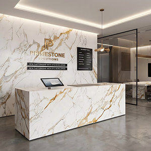 Plaques murales en pierre frittée Calacatta Gold <span class=keywords><strong>de</strong></span> haute qualité <span class=keywords><strong>pour</strong></span> <span class=keywords><strong>salle</strong></span> <span class=keywords><strong>de</strong></span> <span class=keywords><strong>bain</strong></span>, comptoirs <span class=keywords><strong>de</strong></span> cuisine ou carrelage mural - Product Image 2