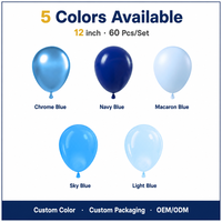 60 ballons bleu perle en alliage chromé de 12 pouces, ballons en latex bleu marine, utilisés pour la décoration de fête prénatale et d'anniversaire