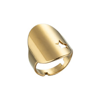 Neue Edelstahl geometrische Ring Persönlichkeit Retro Stern Mond breiten Ring 18 Karat Gold Männer und Frauen Paar Ring Schmuck