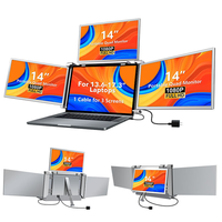 Moniteur portable triple écran pour ordinateur portable 15,6 pouces, prix usine de gros, 1920*1080, double écran LCD IPS, Type C, pour professionnels