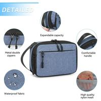 Pochette de rangement portable et étanche pour gadgets technologiques, avec séparateurs rembourrés, poche en filet, boucles élastiques pour câbles, fermeture éclair, en polyester