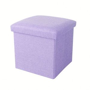 Reposapiés de Tela de Lino, Soporte para los Pies, Capacidad de 350 Libras, Otomana Plegable con Almacenamiento en Forma de Cubo - Product Image 5
