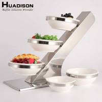 Huadison Autres fournitures hôtelières et de restauration : Présentoir de traiteur en acier inoxydable pour la présentation des aliments, rehausseurs de buffet pour mariages
