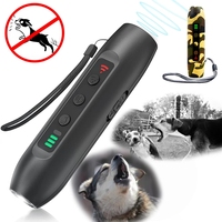 3-in-1 Schock-Vibrations-Antibell-Gerät Hundetraining Geräuschabwehr USB-Aufladbar LED Ultraschall-Piepser Hundeabwehrgerät