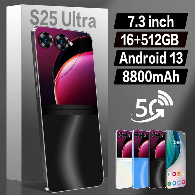 S21 S25 Ultra Smartphone Android 16GB+512GB 7.3 Inch Original Unlock OLED Screen Dual SIM Mobile Phones 5g