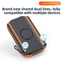 Chargeur portable solaire en plastique à clapet 20000 mAh grande capacité pour extérieur avec câble intégré et charge rapide sans fil 15W