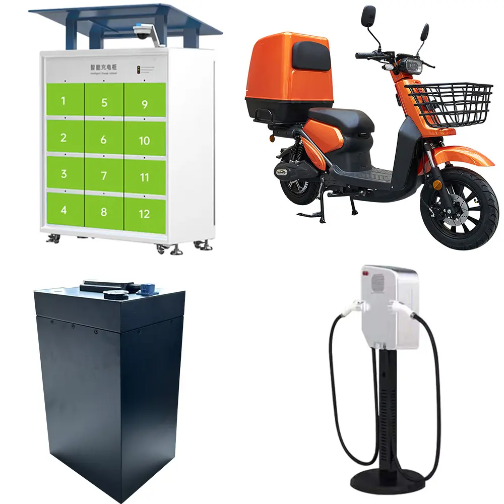 12 slots electric motorcycle outdoor new energy charging pile safe electric scooter charging station with safety lock