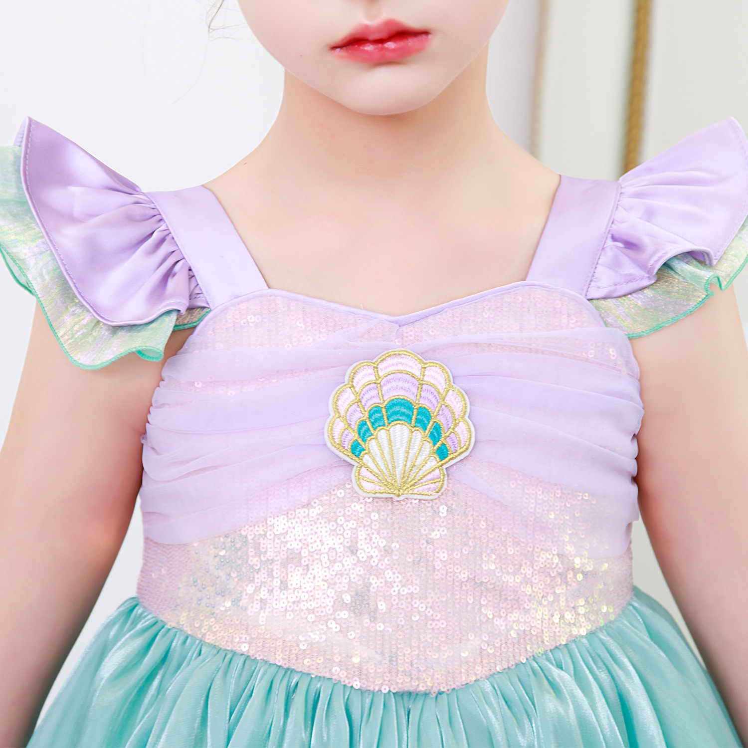 open lace back dress Disney Princess Ariel " Gem" Fancy Dress Costume