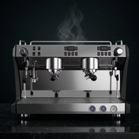 Máquina de Espresso Semiautomática Comercial de Doble Caldera y 2 Grupos, 9 Bares de Presión, Equipo para Cafetería, Restaurante y Panadería