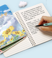 Carnet épaissi A5 à anneaux motif dessin animé pour élèves du primaire, du collège et du lycée – Vente en gros