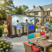 Cuisine Extérieure Modulaire en Acier Inoxydable 304 avec Abri Démontable et Barbecue