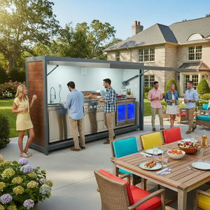 Cocina exterior modular SS304 con parrillas de barbacoa desmontables - Product Image 6