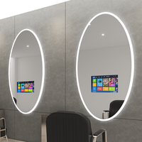Espejo Simple para Barbería, Salón de Belleza, Espejo para Celebridades de Internet con Televisión y Luces, Colgante de Pared