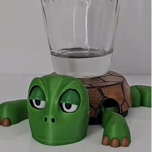 Gobelet en plastique imprimé 3D créatif tasse à café tasse à eau drôle tortue sous-verre espiègle ébats farfelus sous-verre Droll Expression - Product Image 4