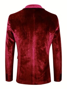 Blazer <span class=keywords><strong>de</strong></span> Terciopelo <span class=keywords><strong>para</strong></span> Hombre, Corte Entallado, Chaqueta <span class=keywords><strong>de</strong></span> Esmoquin con un Botón <span class=keywords><strong>para</strong></span> Baile <span class=keywords><strong>de</strong></span> Graduación, <span class=keywords><strong>Boda</strong></span>, Cena - Product Image 6