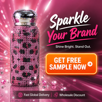 Bouteille d'eau isotherme de luxe en acier inoxydable avec strass, thermos scintillant effet diamant, cadeau personnalisé