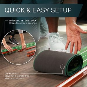 Tapete de Práctica de Golf Portátil, Green de Práctica Interior y Exterior con Retorno de Pelota, Ayuda de Entrenamiento de Golf para el Hogar y la Oficina - Product Image 6