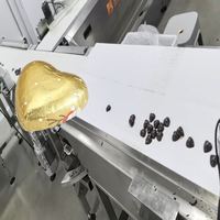 Machine d'emballage de chocolat en forme de cœur avec film métallisé, distribution de colle haute vitesse, entièrement automatisée, conçue sur mesure