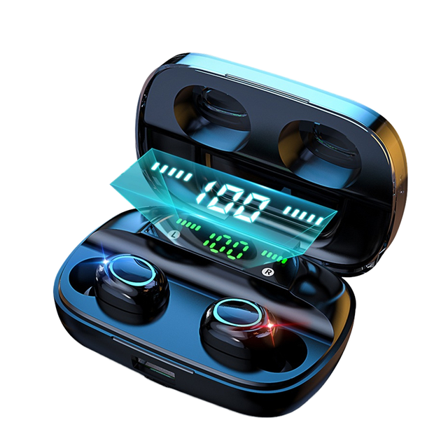 S11 TWS Earbuds High Bass IPX8 Waterproof Wireless Headphones with LED Display 500mAh Power Bank Digital Battery Indicator
