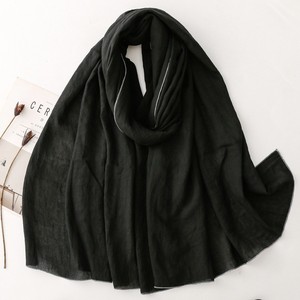 Pañuelo para la Cabeza de Color Liso, Transpirable, con Sensación de Algodón Suave, Chales Largos y Grandes para Mujer, Chales Cálidos para la Playa, Pañuelos de Moda con Sensación de Algodón - Product Image 5