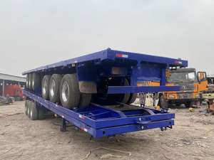 Ventes du fabricant 40 pieds 3 essieux en acier lit plat semi-remorque remorque de camion pour un transport efficace des conteneurs - Product Image 2