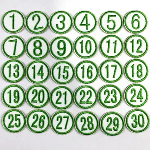 친환경 수 놓은 단어 학교 번호 옷 수건 번호 라벨 자수 번호 천 스티커