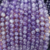 Perles en pierre d'améthyste naturelle de 8 mm, perles rondes lisses en améthyste, perles en vrac pour la fabrication de bijoux