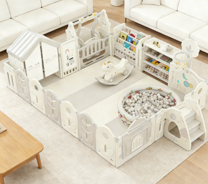 Corralito Plegable Moderno para Bebés, HDPE, Seguro, Área de Juegos Interior, Centro de Actividades para Niños, Puerta Incluida - Product Image 3