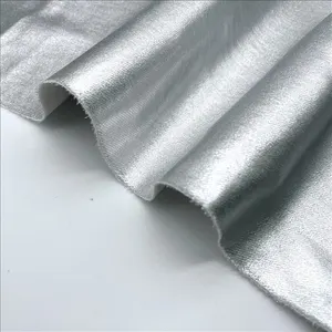 PU Coating Waterproof Fabric Silver Metallic PU Leather Fabric For Women's Legging Pants