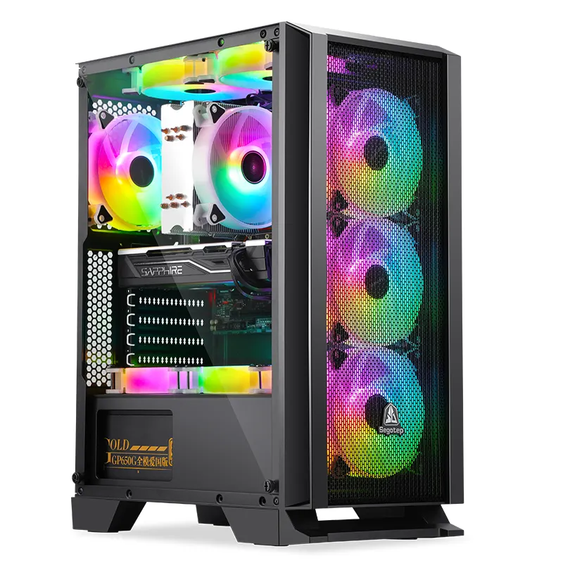 PC Mid Towers Cases MATX RGB Tower Table Gaming Computer Case PC Gamer Casin PC Cabinet Casing