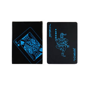 Boîte de cartes à jouer personnalisée en plastique noir pur, étanche, résistante à l'usure et pliable, pour cartes spéciales, 55 cartes par jeu - Product Image 2