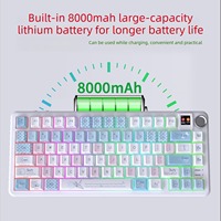 Kit DK75 Pro avec bouton et écran, clavier sans fil 3 modes à éclairage RGB, barebone 75% pour claviers DIY personnalisés