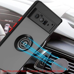 Coque de téléphone givrée pour Google <span class=keywords><strong>Pixel</strong></span> 6 <span class=keywords><strong>Pro</strong></span> Fashion, Protection antichoc pour voiture magnétique avec anneau de support - Product Image 2