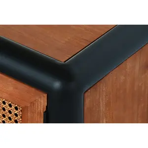 Meuble TV avec cadre en sapin et métal 150x40x50cm Marron foncé - Product Image 3