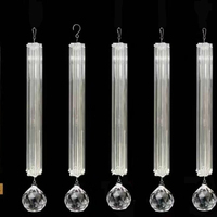 Décoration de plafond d'hôtel pour mariage, tube lumineux en cristal en forme de prune, tube en verre, accessoires de lustre